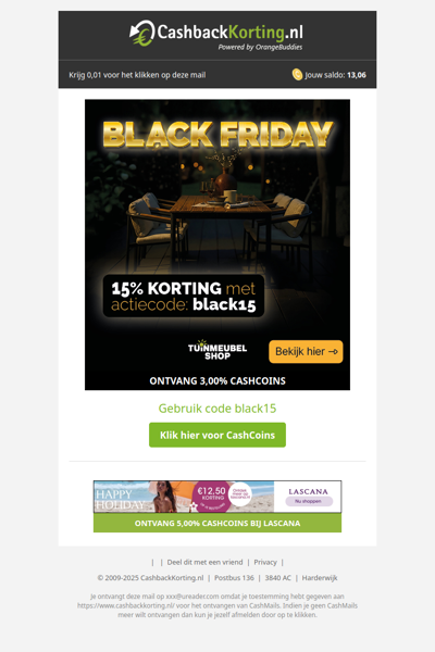 15% extra korting bij Tuinmeubelshop!