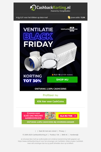 Tot 30% korting bij Ventilatieshop!