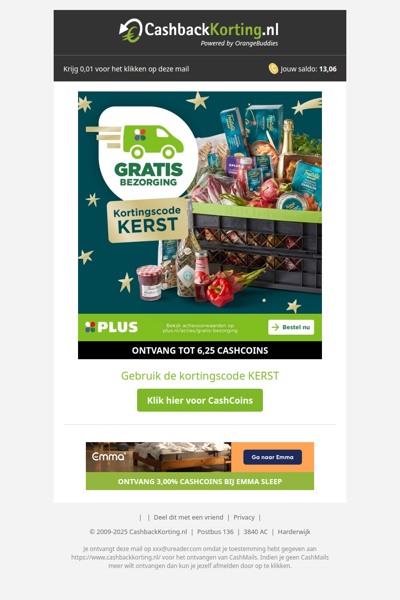 Gratis thuisbezorging van je kerstboodschappen bij PLUS