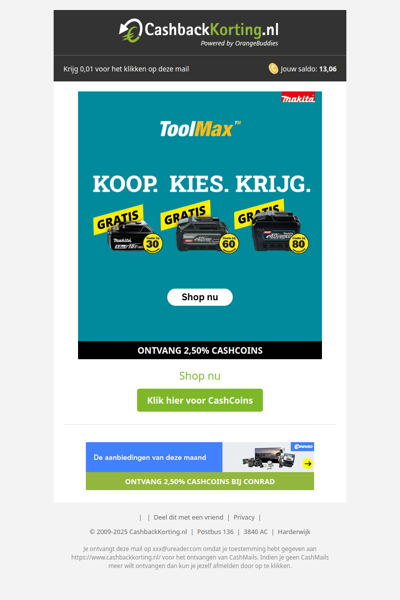 Gratis Cadeau bij Toolmax!