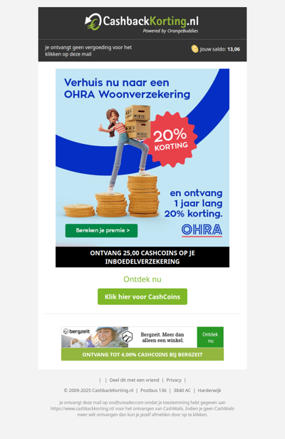 1 jaar lang 20% korting op je Inboedelverzekering!