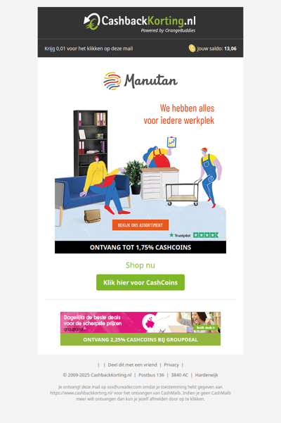 Tot 30% korting bij Manutan!