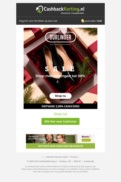 Tot 50% korting bij Durlinger Schoenen!