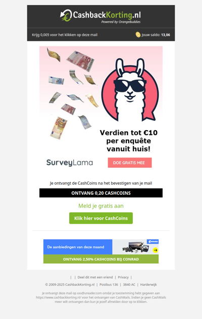 Verdien tot 10 EUR per enquête!