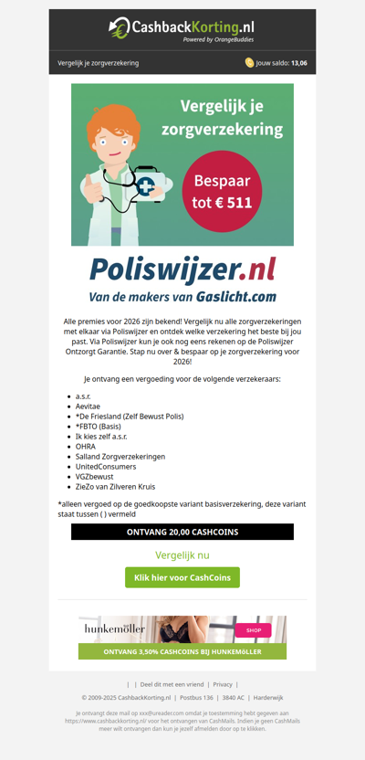 Bespaar tot 511 EUR op je zorgverzekering