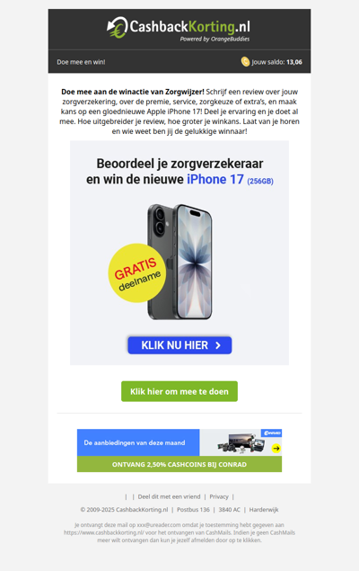 Beoordeel en win de nieuwe iPhone 17!