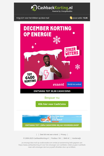 Tot 400 EUR korting bij Essent!