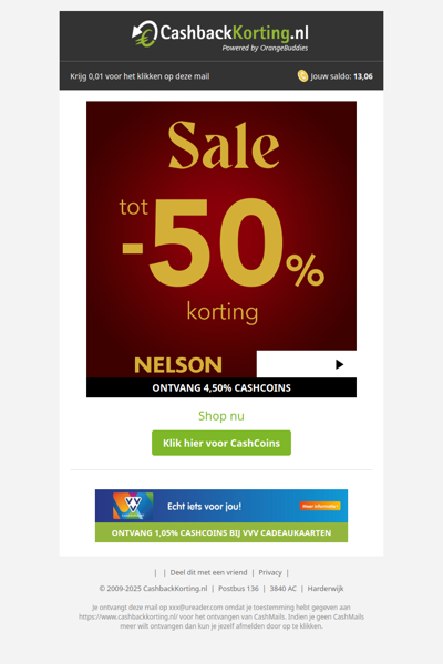 Tot 50% korting bij Nelson Schoenen!