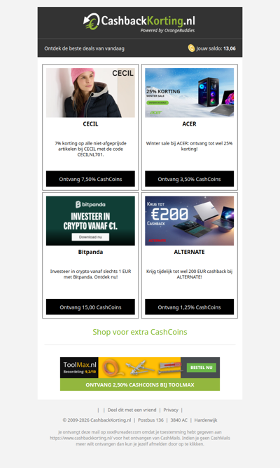 De beste deals voor jou, wad!