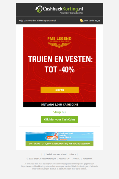 Tot -40% bij PME Legend!
