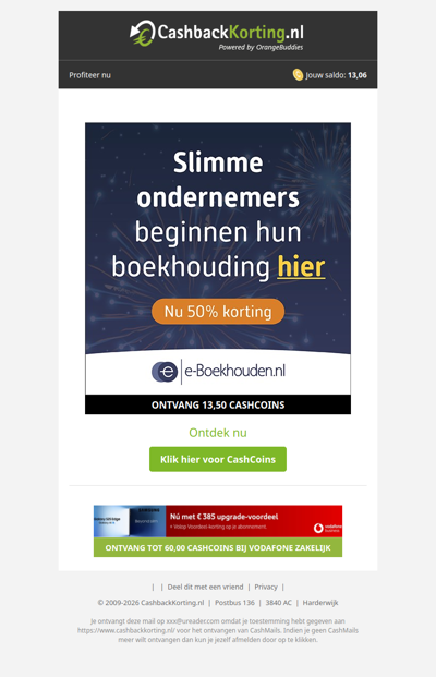 Bespaar 50% bij e-Boekhouden.nl