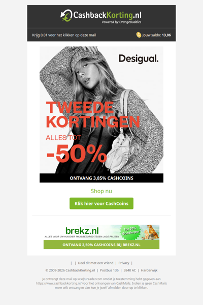 Tot 50% korting bij Desigual!
