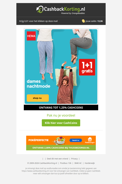 Dames nachtmode 1+1 gratis bij HEMA!