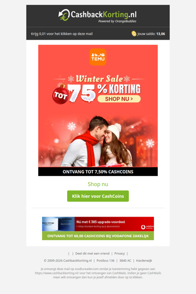 Tot 75% korting bij Temu!