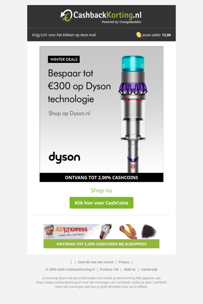 Bespaar tot 300 EUR op Dyson technologie