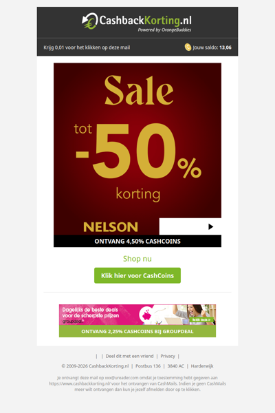 Tot 50% korting bij Nelson Schoenen!