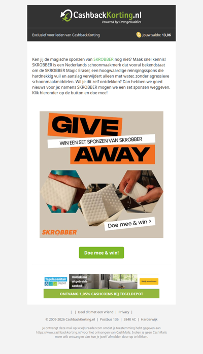 Win een set sponzen van Skrobber!