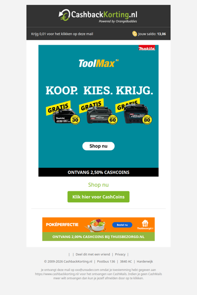 Gratis Cadeau bij Toolmax!