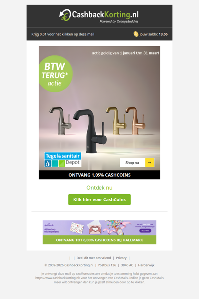 BTW voordeel actie bij Tegeldepot!