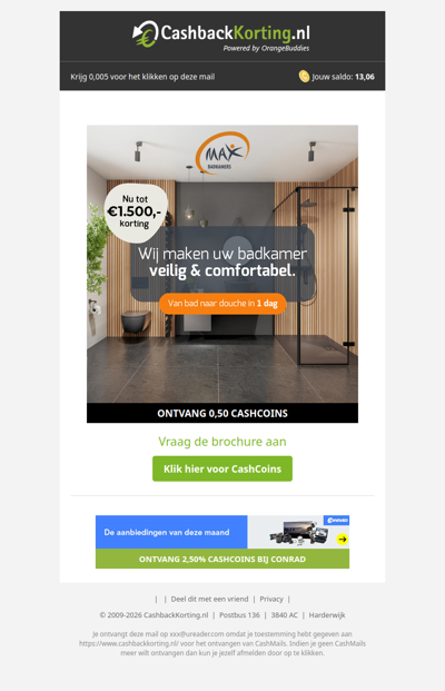 Tot 1.500 EUR korting op je nieuwe badkamer!