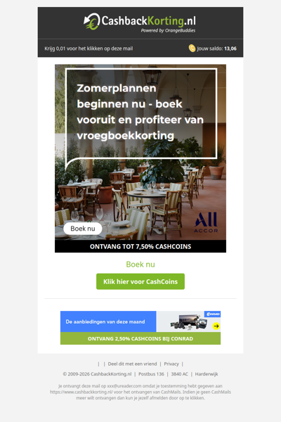 Vroegboekkorting bij All Accor!