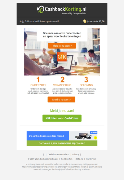 Geef je mening en ontvang CashCoins!