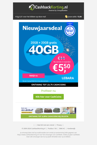 Gratis data + 50% korting bij Lebara!