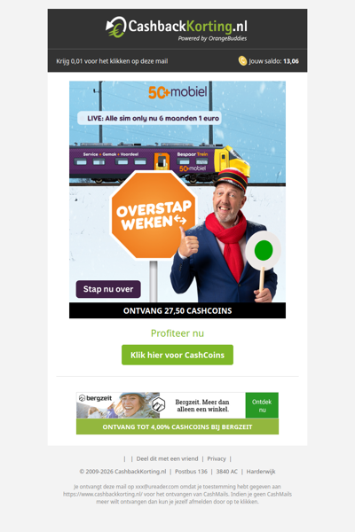 Alle Sim Only nu 6 maanden 1 EUR bij 50plusmobiel!