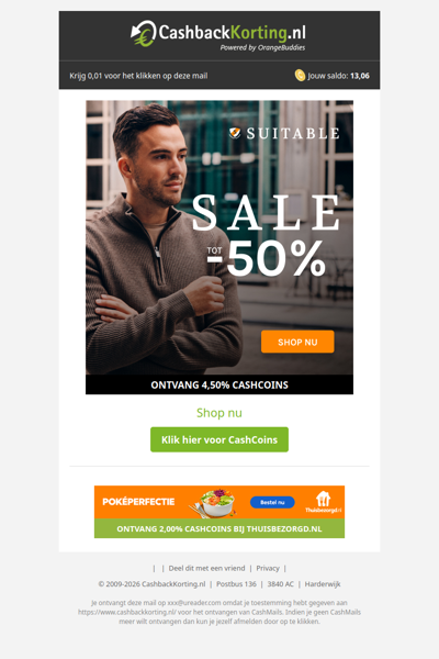 Tot 50% korting bij Suitableshop!