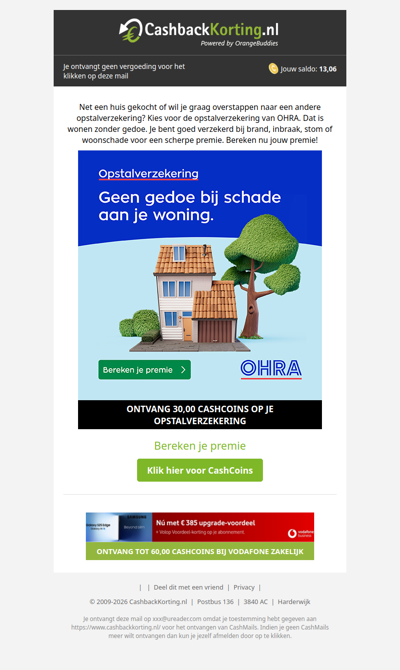1 jaar lang 20% korting op je opstalverzekering!