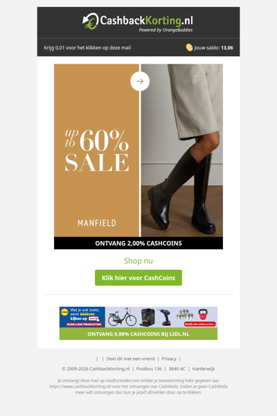 Tot 60% korting bij Manfield