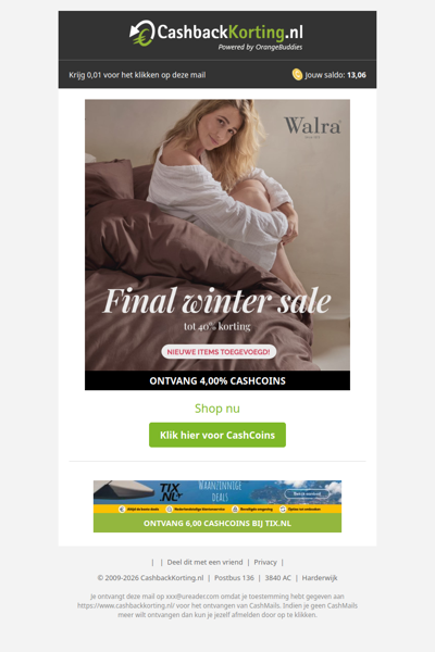 Tot 40% korting bij Walra