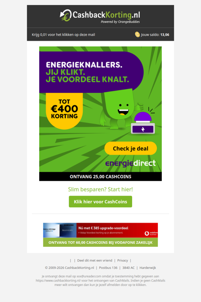 Tot 400 EUR korting bij EnergieDirect!