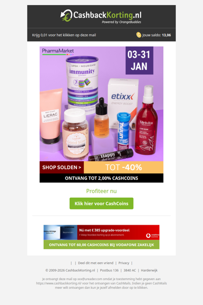 Tot 40% korting bij Pharmamarket!