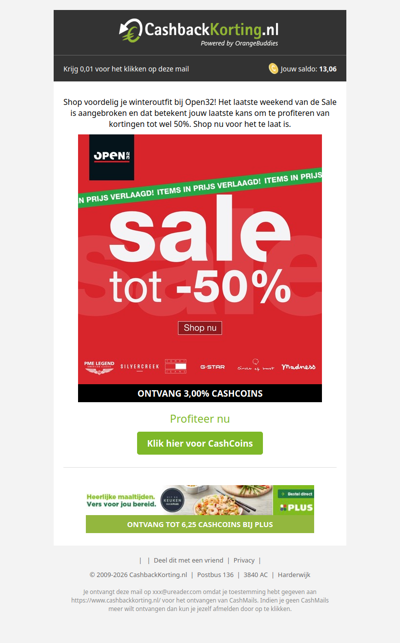 Tot 50% korting bij Open32!