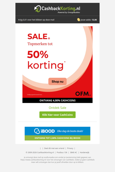 Topmerken tot 50% korting bij OFM.