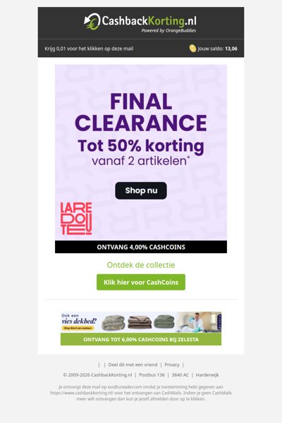 Final Clearance: tot 50% korting bij La Redoute