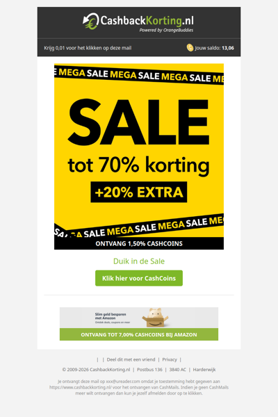 Mega Sale: tot 70% korting + 20% extra bij Scapino!