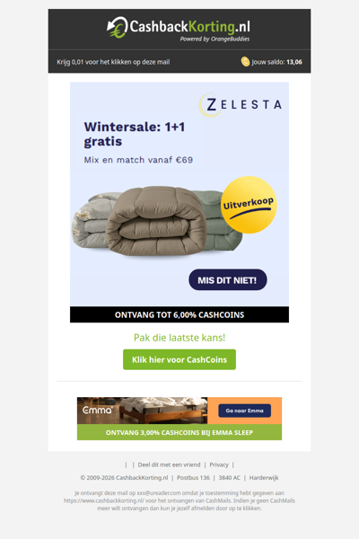 Laatste dagen Winter Sale bij Zelesta: 1+1 gratis!