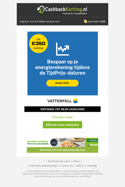 Ontvang tot 350 EUR korting op je energierekening