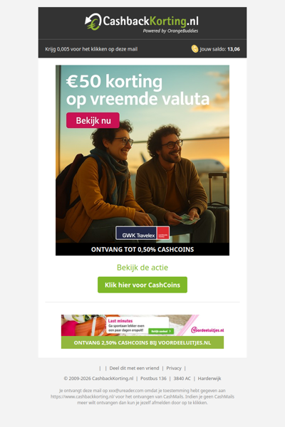 50 jaar GWK Travelex: tot 50 EUR korting!