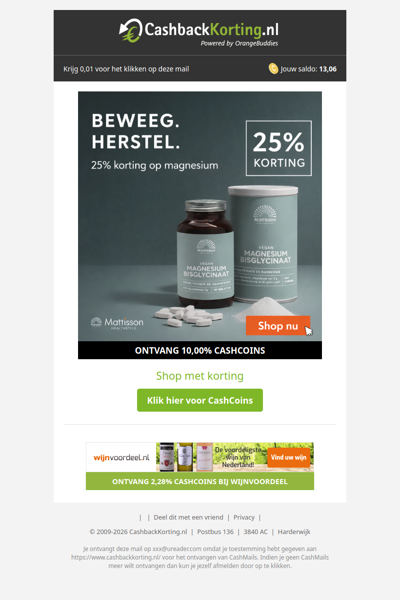 Beweeg en herstel met magnesium: nu 25% korting