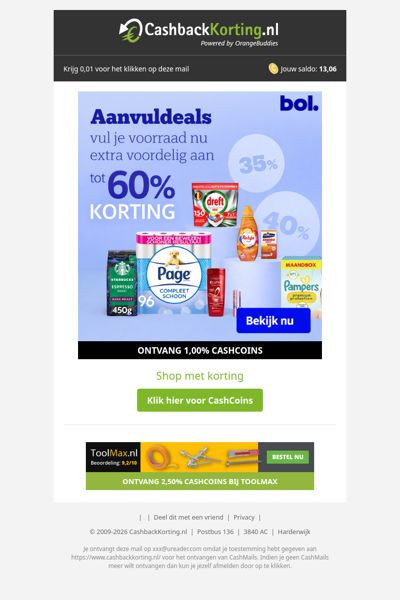 Aanvuldeals bij bol. met kortingen tot 60%