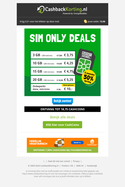 Sim Only Deals: 6 maanden lang 50% korting