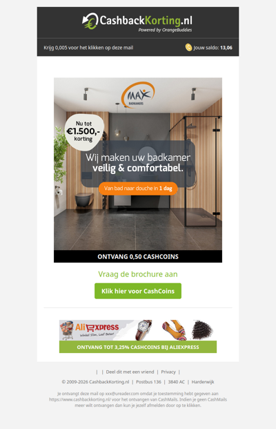 Tot 1.500 EUR korting op je nieuwe badkamer!