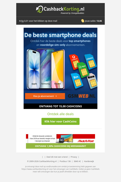 De beste smartphone deals ooit bij GSMWEB.nl
