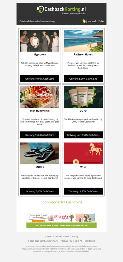 6 nieuwe Super Cashback Days deals voor jou!