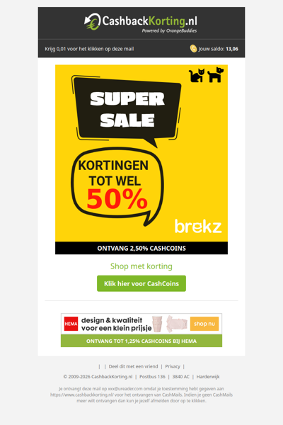 Super Sale bij Brekz met kortingen tot 50%