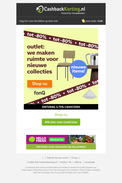 Het is Outlet bij fonQ met kortingen tot 80%