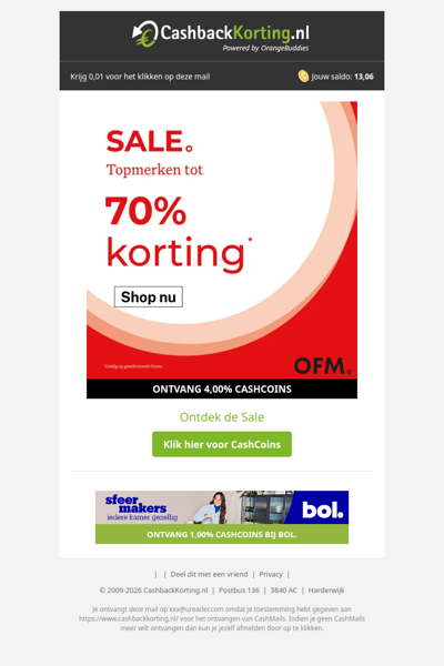 Sale met kortingen tot 70% bij OFM.
